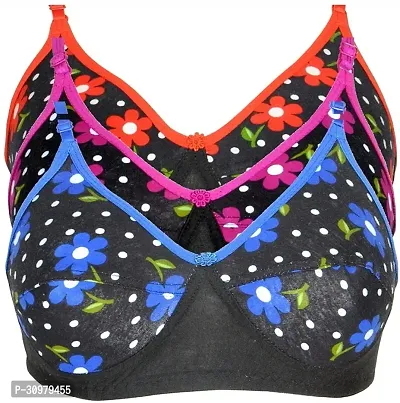 Stylish Cotton Printed Bras For Women- Pack Of 3-thumb0