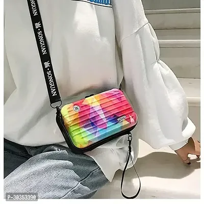 Stylish Multicoloured Wood Plastic Self Pattern Sling Bags For Women-thumb3