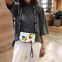 Stylish White Wood Plastic Printed Sling Bags For Women-thumb1