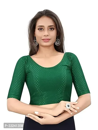 Stylish Green Cotton Blouses For Women-thumb0