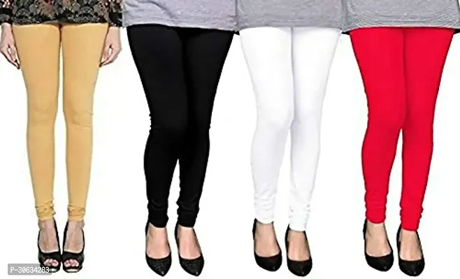 Stylish Multicoloured Wool Solid Leggings For Women Pack Of 4-thumb0