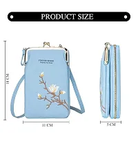 Stylish Turquoise Polyester Self Pattern Sling Bags For Women-thumb4