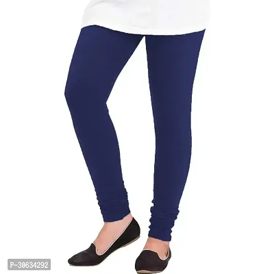 Stylish Blue Wool Solid Leggings For Women-thumb0