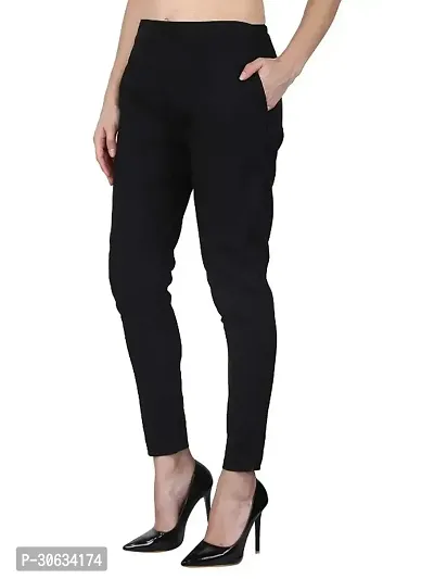 Elegant Black Rayon Solid Ethnic Pants For Women-thumb0