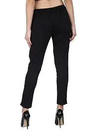 Elegant Black Rayon Solid Ethnic Pants For Women-thumb1