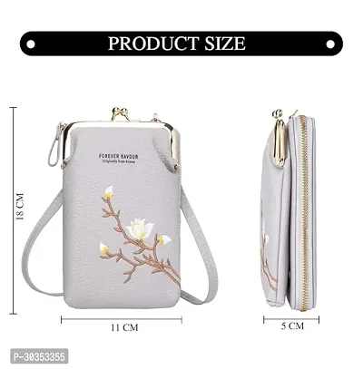 Stylish Grey Polyester Self Pattern Sling Bags For Women-thumb3