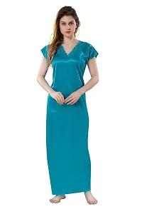 Stylish Satin Solid Nighty Gown for Women, Pack of 2-thumb3