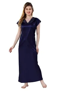 Stylish Satin Solid Nighty Gown for Women, Pack of 2-thumb4