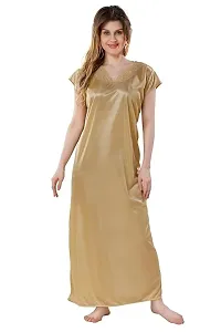 Stylish Satin Solid Nighty Gown for Women, Pack of 2-thumb3