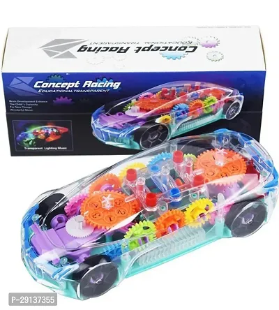 Toy 3D Light car Concept Racing Light Car Toy for Kids - Musical car for Kids/ Light Car for Kids / Car for Kids for 2 to 12 Years Transparent Ca
