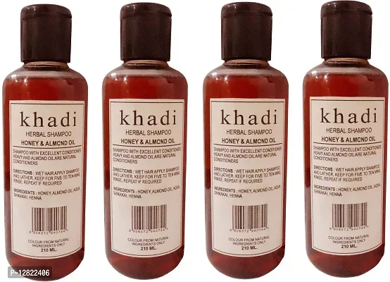 Khadi Herbal Honey And Almond Shampoo Pack of 4 (840ml )-thumb0