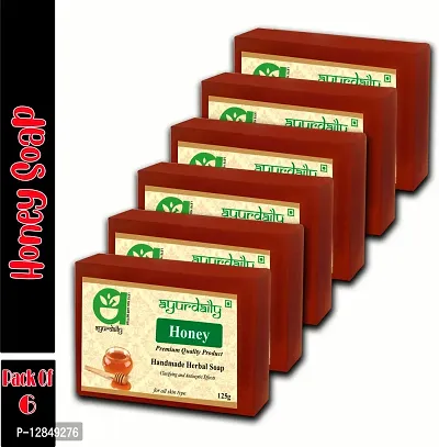 Honey Glycerin Soap- Pack of 6 (6 X 125 G)