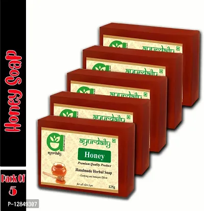 Honey Glycerin Soap Pack of 5 (5 X 125 G)