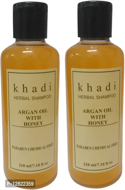 Khadi Herbal Argan Oil With H Shampoo Pack of 2 (420ml )