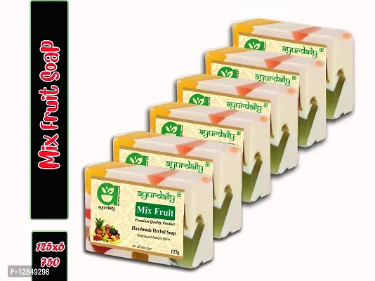 Herbal Mix Fruit Soap Pack of 6 (6 X 125 G)-thumb0