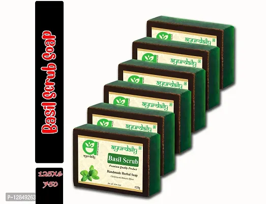 Herbal Basil Scrub Soap Pack of 7 (7 X 125 G)
