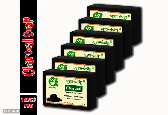 Herbal Charcoal Soap Pack of 6 (6 X 125 G)