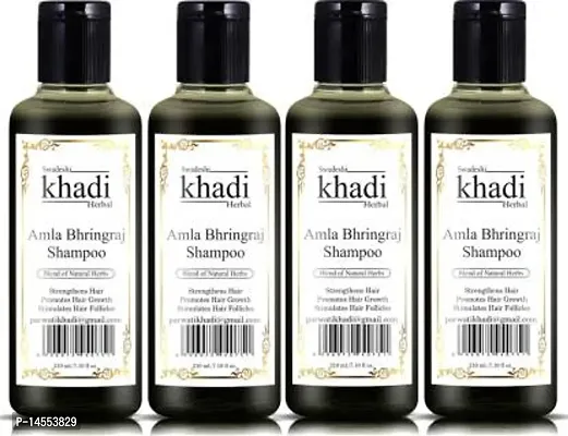 SWADESHI KHADI HERBAL Amla  Bhringraj shampoo ( pack of 4)  (840 ml)-thumb0