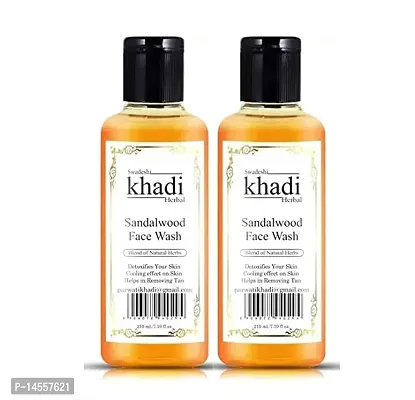 SWADESHI KHADI HERBAL Sandalwood Face Wash Pack Of 2(420 ML)