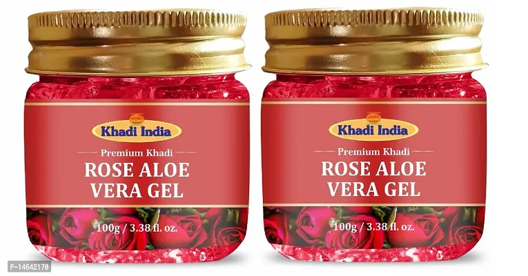 Premium Khadi Rose Aloevera Gel For Skin  Hair - Set Of 2