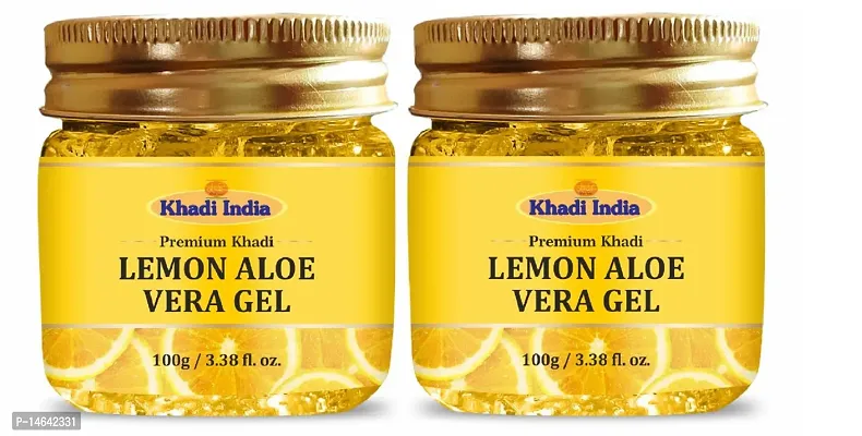 Premium Khadi Lemon Aloevera Gel For Face  Hair (200 Gm) - Set Of 2