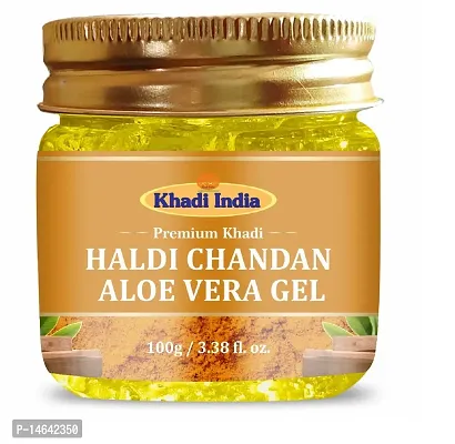 Premium Khadi Haldi Chandan Aloevera Gel For Face  Hair (100 Gm) - Set Of 1