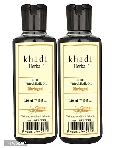 Khadi Herbal Bhringraj [ PACK of 2] Hair Oil  (420 ml)-thumb0