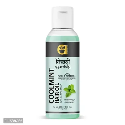 Ayurdaily khadi Cool Mint Hair Oil - Non Sticky  Non Greasy -(100 ml) Pack Of 1-thumb0