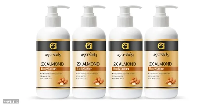 Ayurdaily Natural Almond Moisturizing Body Lotion Provide Intensive to the Skin 400ML Pack Of 2