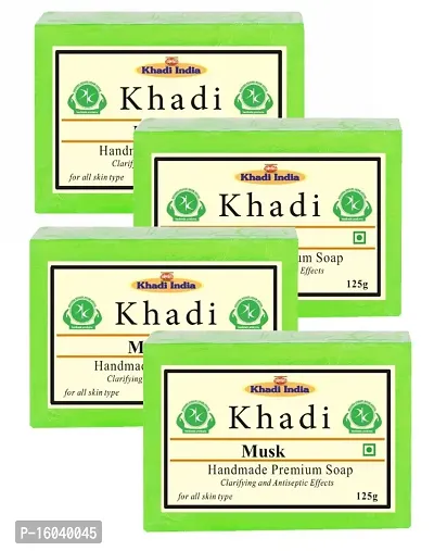 KHADI Herbal Handmade Musk Soap, 125 g (Pack of 4)