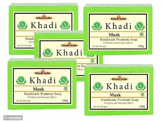 KHADI Herbal Handmade Musk Soap, 125 g (Pack of 5)