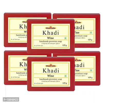 KHADI  Strawberry Handmade Soap, 125g (Pack of 6)-thumb0