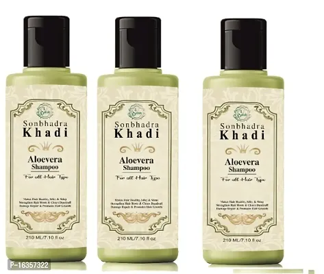 Sonbhadra Khadi Aloevera Shampoo/Hair Cleanser For Shiny  Dandruff Free Hair 630ml (Pack Of-3)