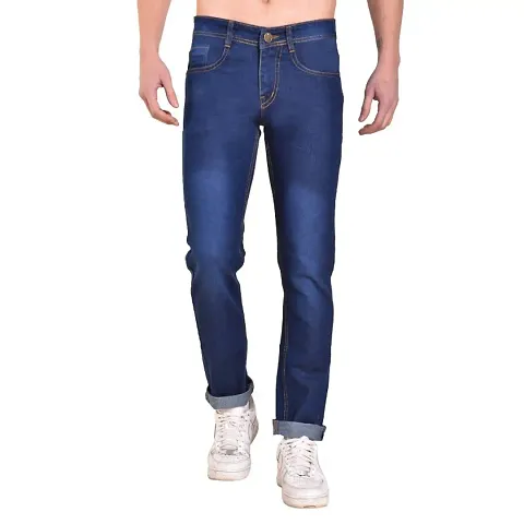 Men's Trendy Cotton Spandex Faded Jeans