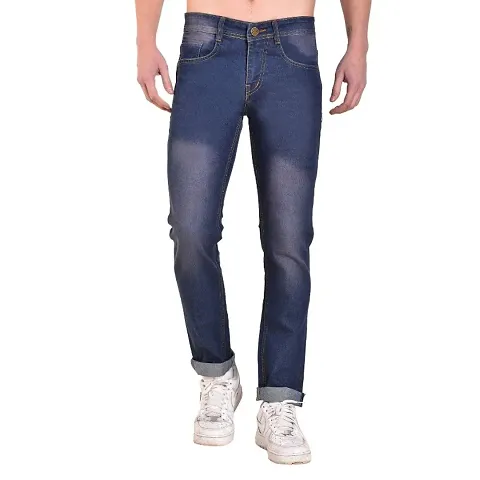 Men's Trendy Cotton Spandex Faded Jeans