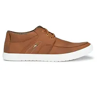 Tan Lace-Up Casual Shoes For Men's-thumb1