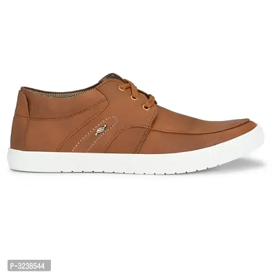 Tan Lace-Up Casual Shoes For Men's-thumb2