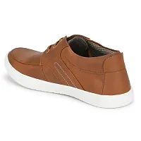 Tan Lace-Up Casual Shoes For Men's-thumb2