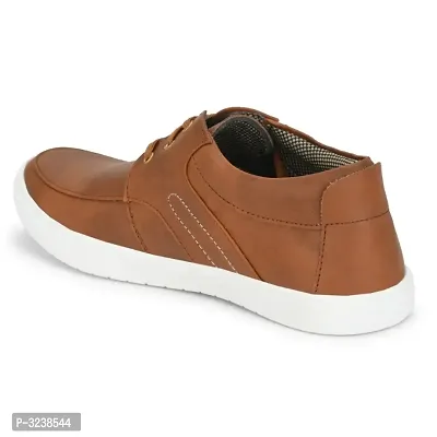 Tan Lace-Up Casual Shoes For Men's-thumb3