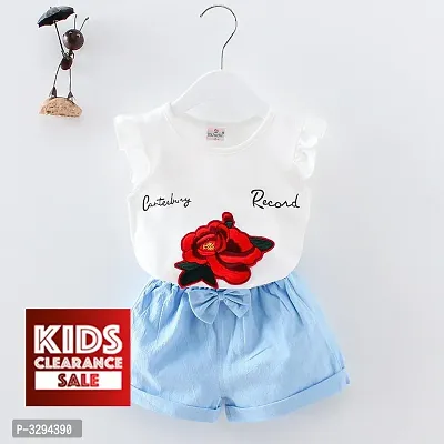 2019 Girls Summer Short Sleeve Rose Set-thumb0