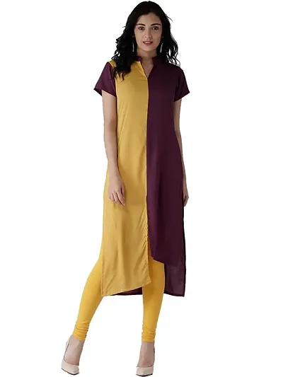 Stylish Solid Crepe Straight Kurti