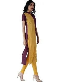 Stylish Multicoloured Solid Crepe Straight Kurti-thumb2