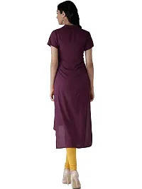 Stylish Multicoloured Solid Crepe Straight Kurti-thumb3