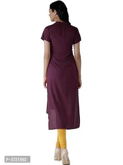 Stylish Multicoloured Solid Crepe Straight Kurti-thumb4