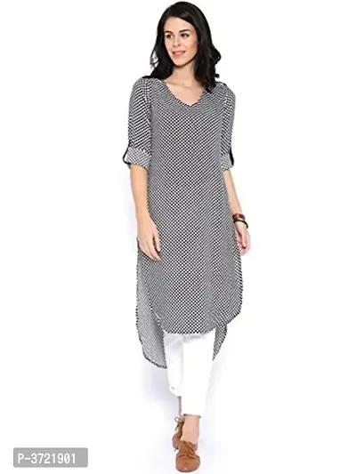 Alluring Multicoloured Checked Crepe Straight Kurti