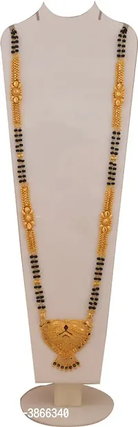 Women's Golden plated Beautiful Long Mangalsutra with Small Earring