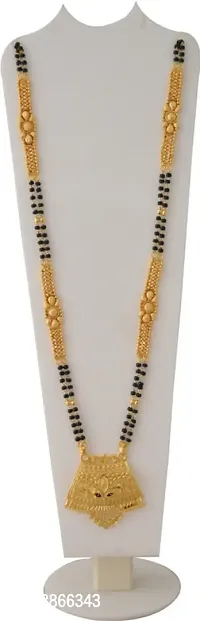 Women's Golden plated Beautiful Long Mangalsutra with Small Earring