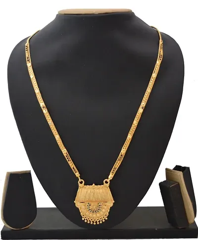 Women's plated Beautiful Long Mangalsutra with Earring