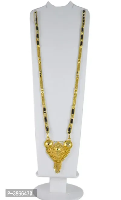 Women's Golden plated Beautiful Long Mangalsutra with Small Earring