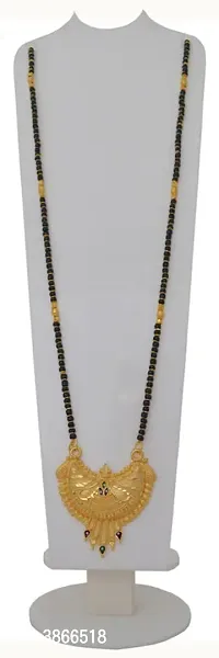 Women's Golden plated Beautiful Long Mangalsutra with Small Earring